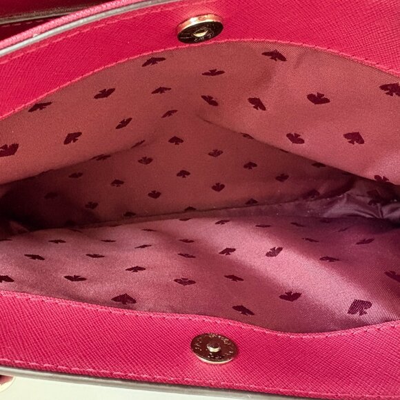 Kate Spade Laurel Way Reese Satchel Crossbody Saffiano Leather Blackberry/Maroon - Picture 12 of 15